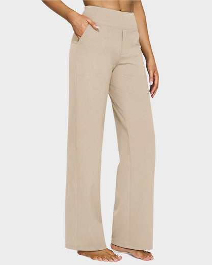 Loose High-Waist Business Casual Pants Yoga Pants Women Wide Leg Pants with Pockets Comfortable Athletic Sweatpants Outdoorfun