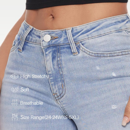 New Mid-Low Rise Stretch Wide-Leg Baggy Jeans