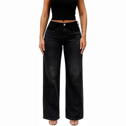 New Mid-Low Rise Stretch Wide-Leg Baggy Jeans