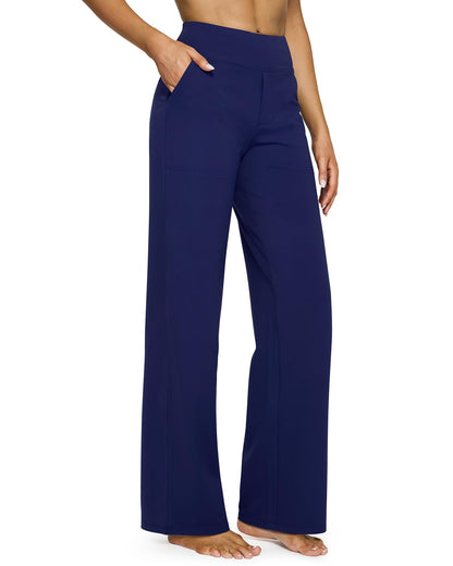 Loose High-Waist Business Casual Pants Yoga Pants Women Wide Leg Pants with Pockets Comfortable Athletic Sweatpants Outdoorfun